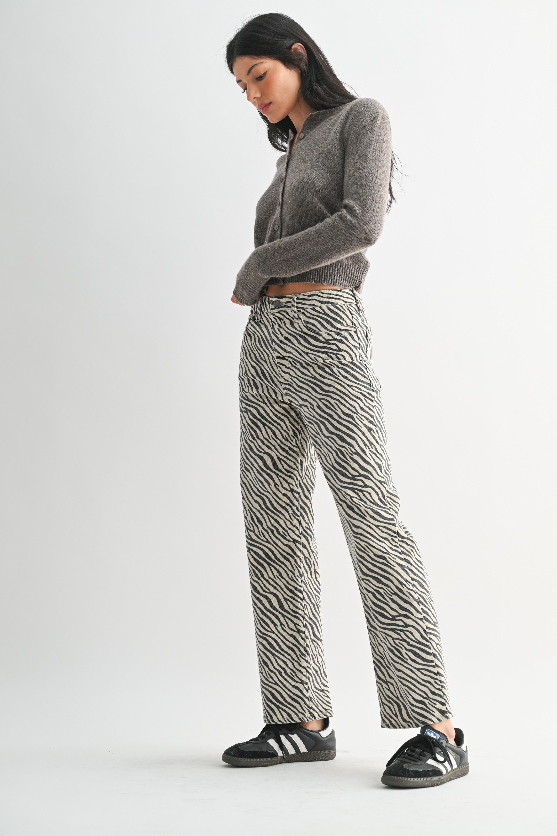 Millie Zebra Wide‑Leg Pants
