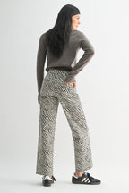 Millie Zebra Wide‑Leg Pants