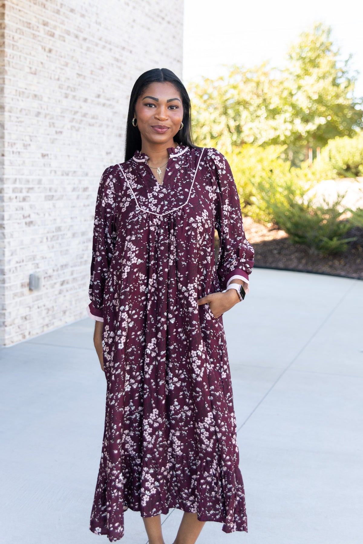 Maribel Floral Ruffle Midi Dress