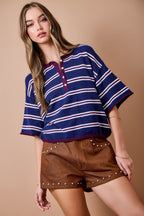 Summer Striped Knit Top