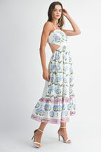 Jasper Floral Block Print Midi Dress