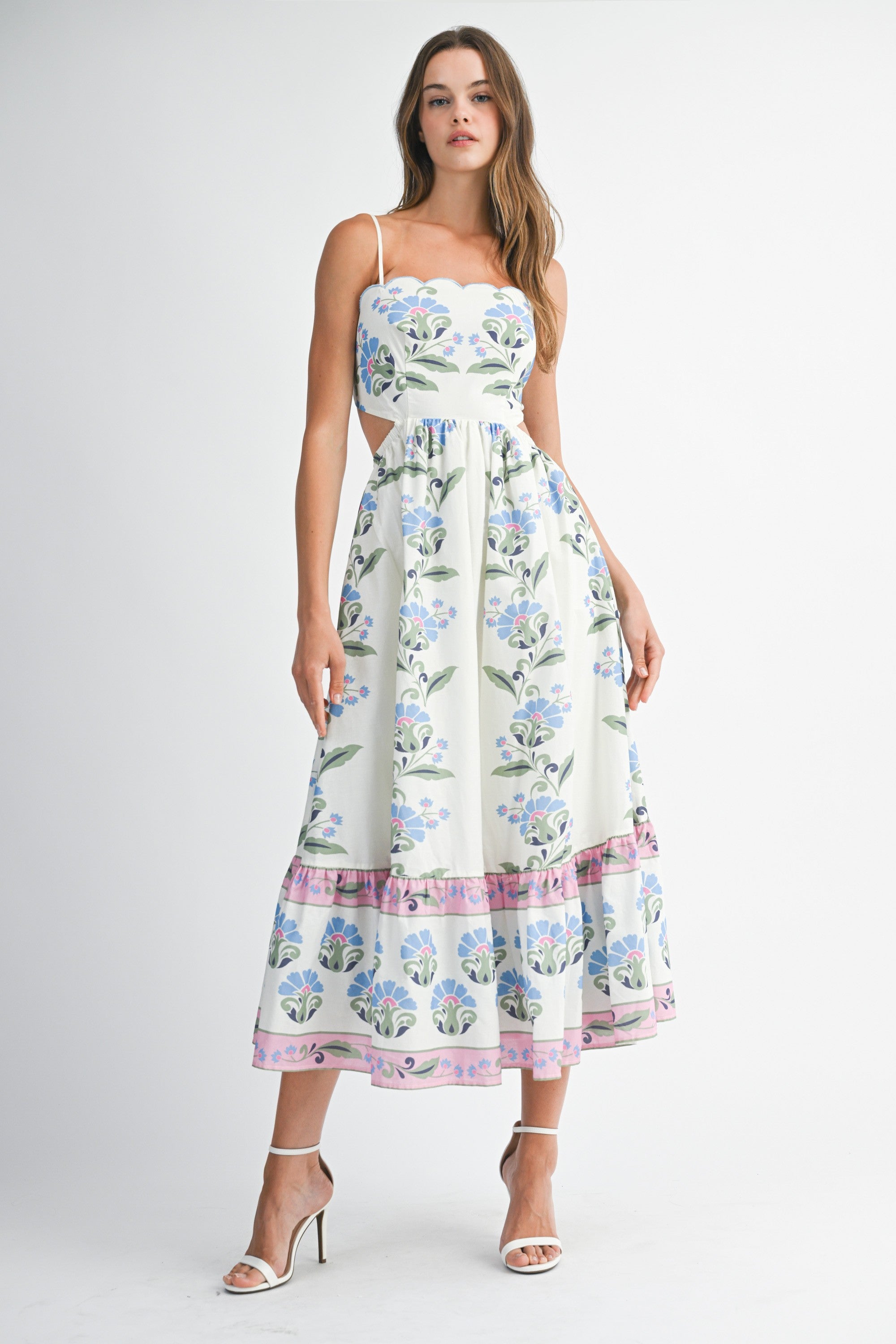 Jasper Floral Block Print Midi Dress