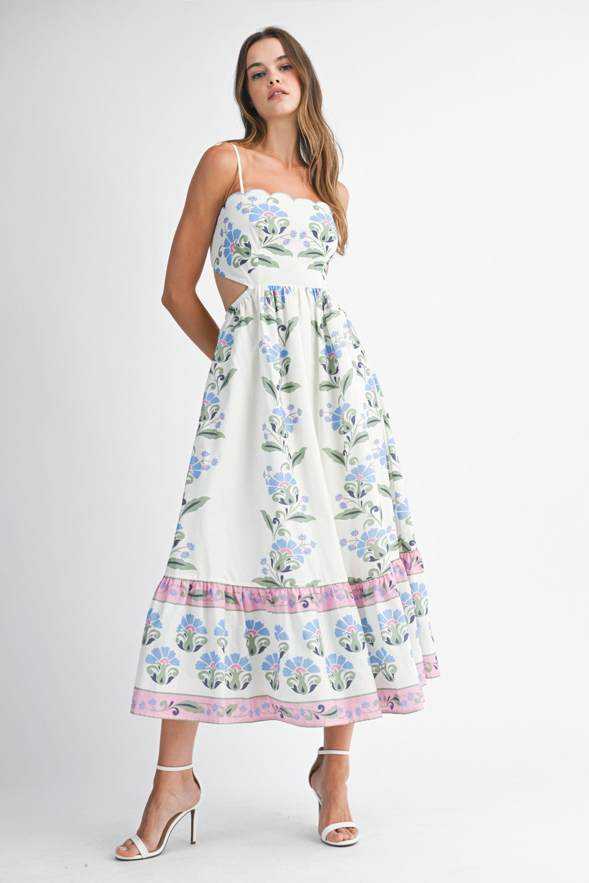 Jasper Floral Block Print Midi Dress