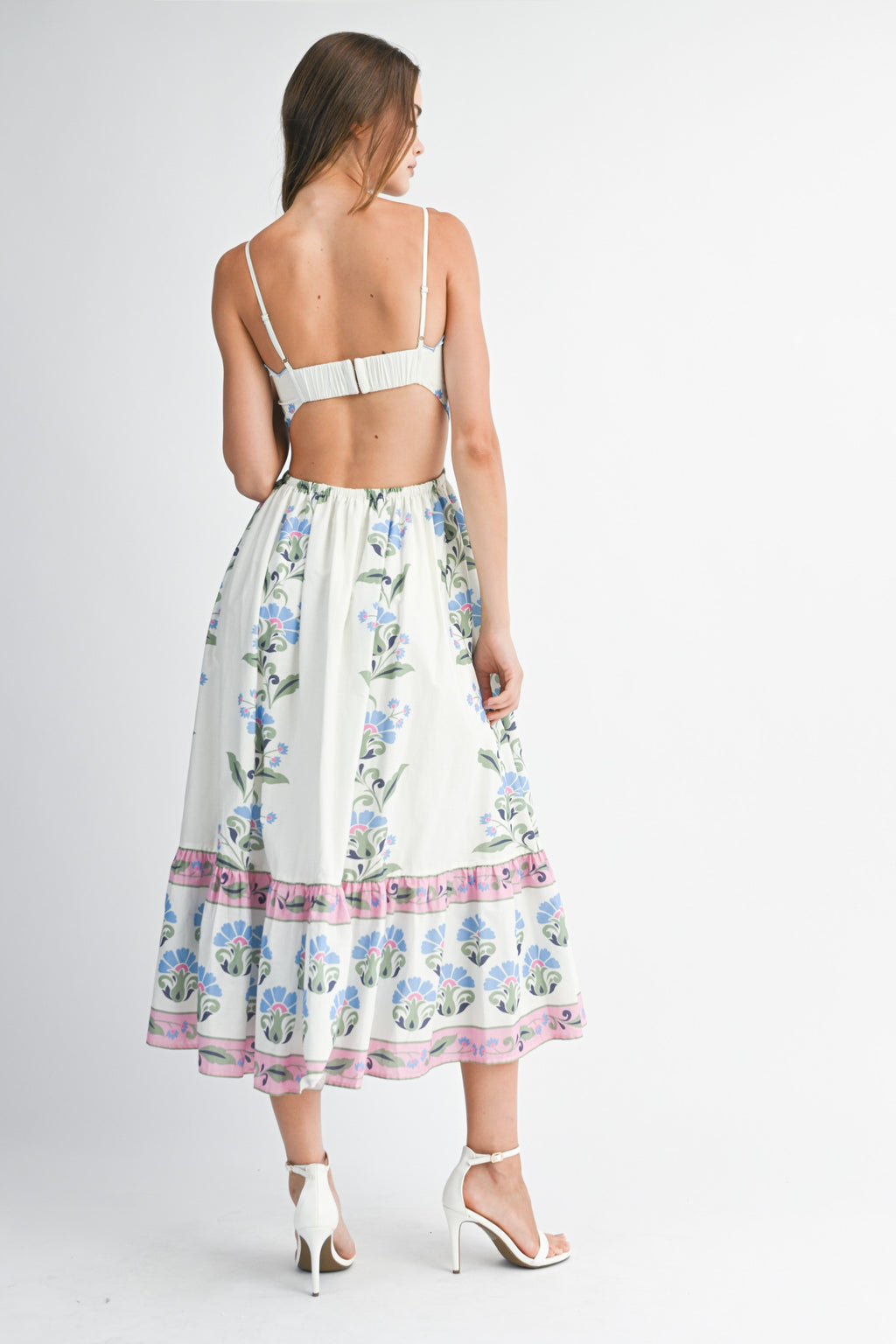 Jasper Floral Block Print Midi Dress