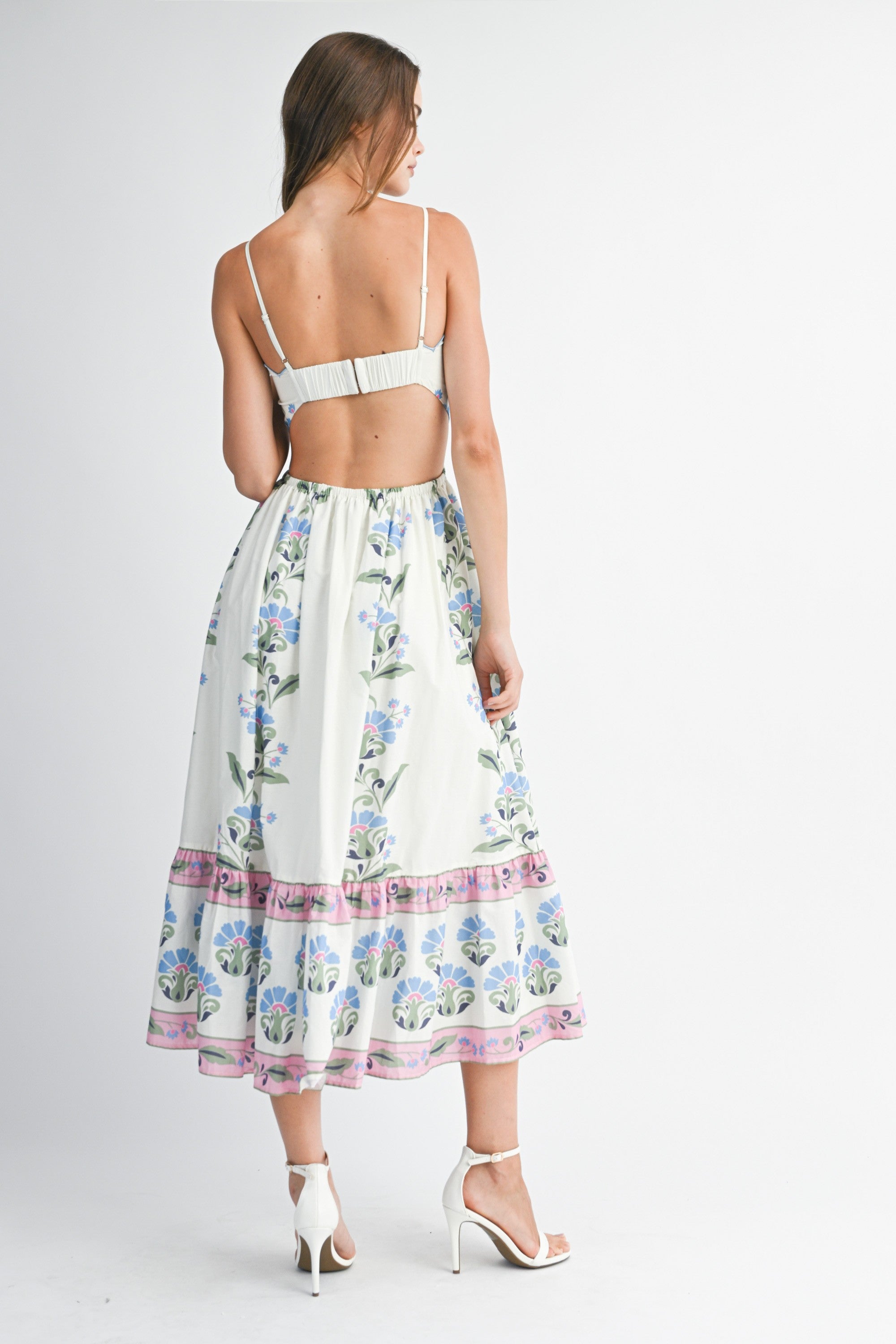 Jasper Floral Block Print Midi Dress