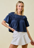 Sarah Ruffle Sleeve Babydoll Top