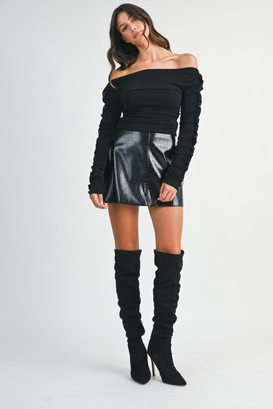 Faux Leather Mini Skirt