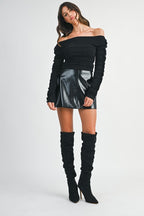 Faux Leather Mini Skirt