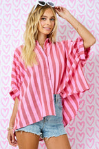 Alexis Striped Button Down Oversized Shirt