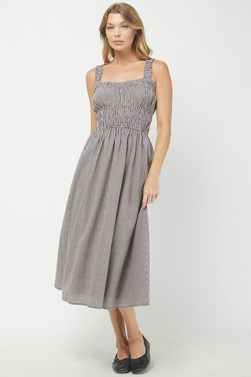 Langley Check Midi Dress
