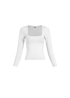 White long-sleeve top on a white background