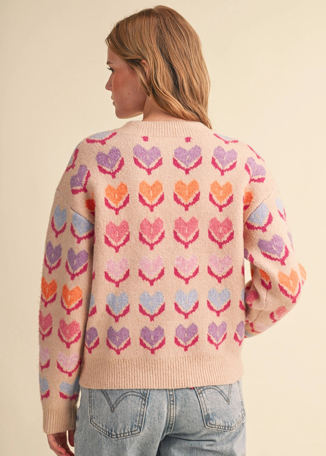 Rona Colorful Heart Sweater