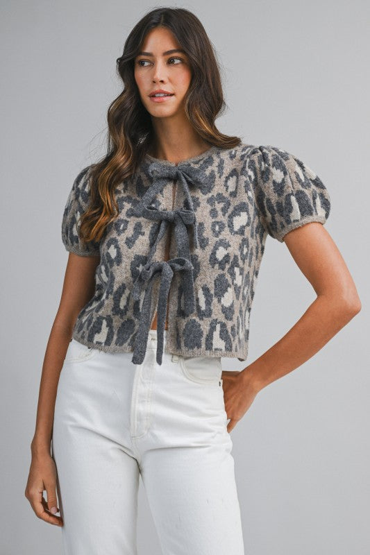 Leopard Jacquard Knit Top