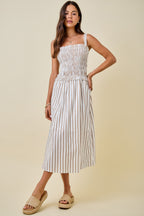 Lauren Striped Midi Dress