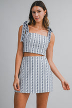 Cassie Jacquard Top And Skirt Set
