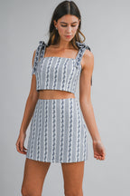 Cassie Jacquard Top And Skirt Set