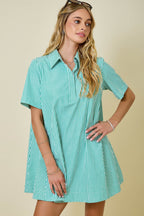 Elora Stripe Collared Swing Mini Dress