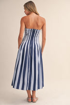 Madalyn Strapless Flared Midi Dress