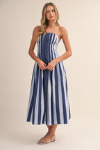 Madalyn Strapless Flared Midi Dress