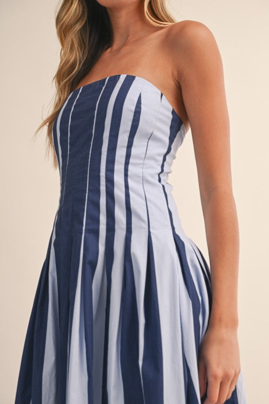 Madalyn Strapless Flared Midi Dress