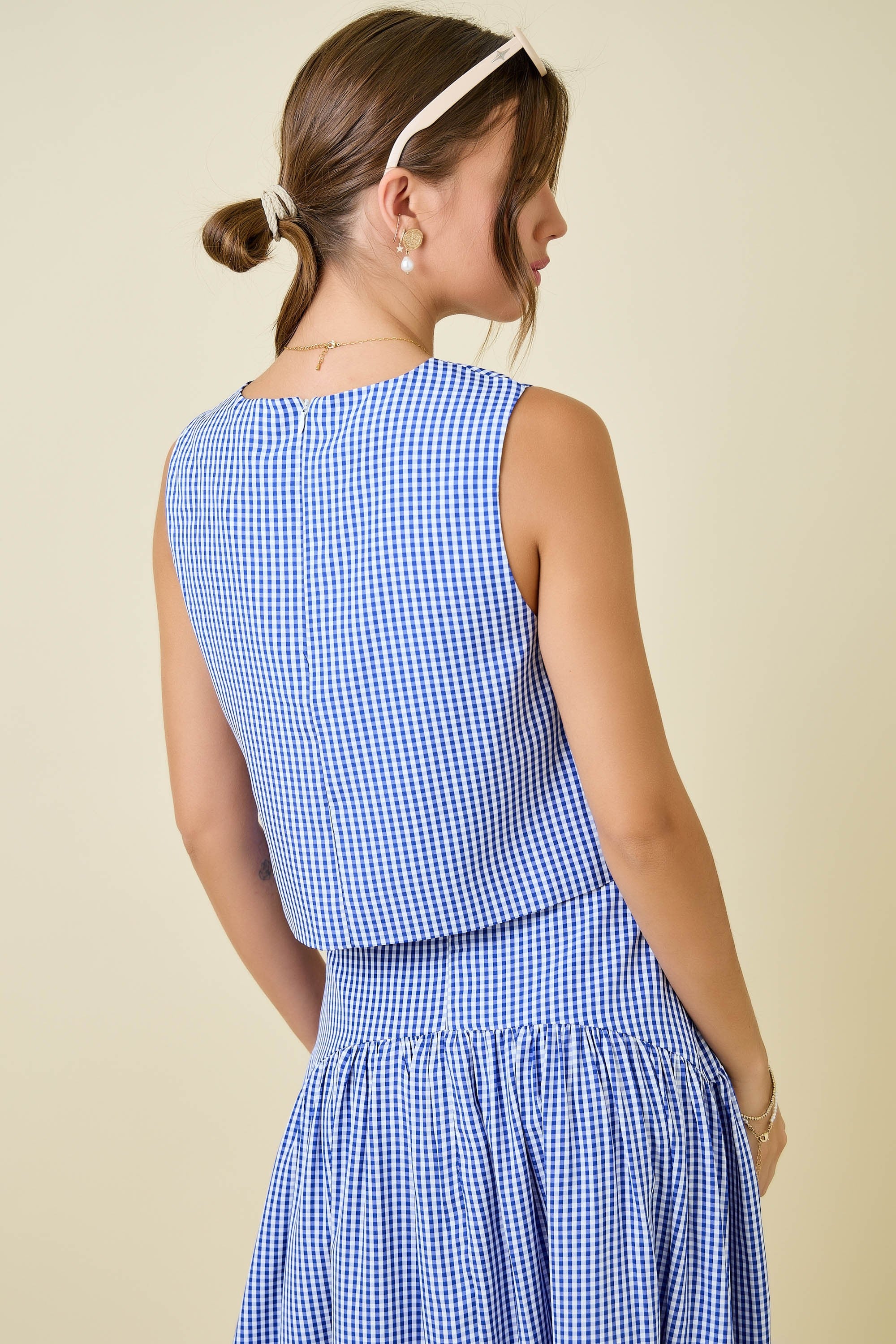 Macy Gingham Sleeveless Top