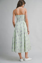 Brielle Meadow Strap Midi Dress
