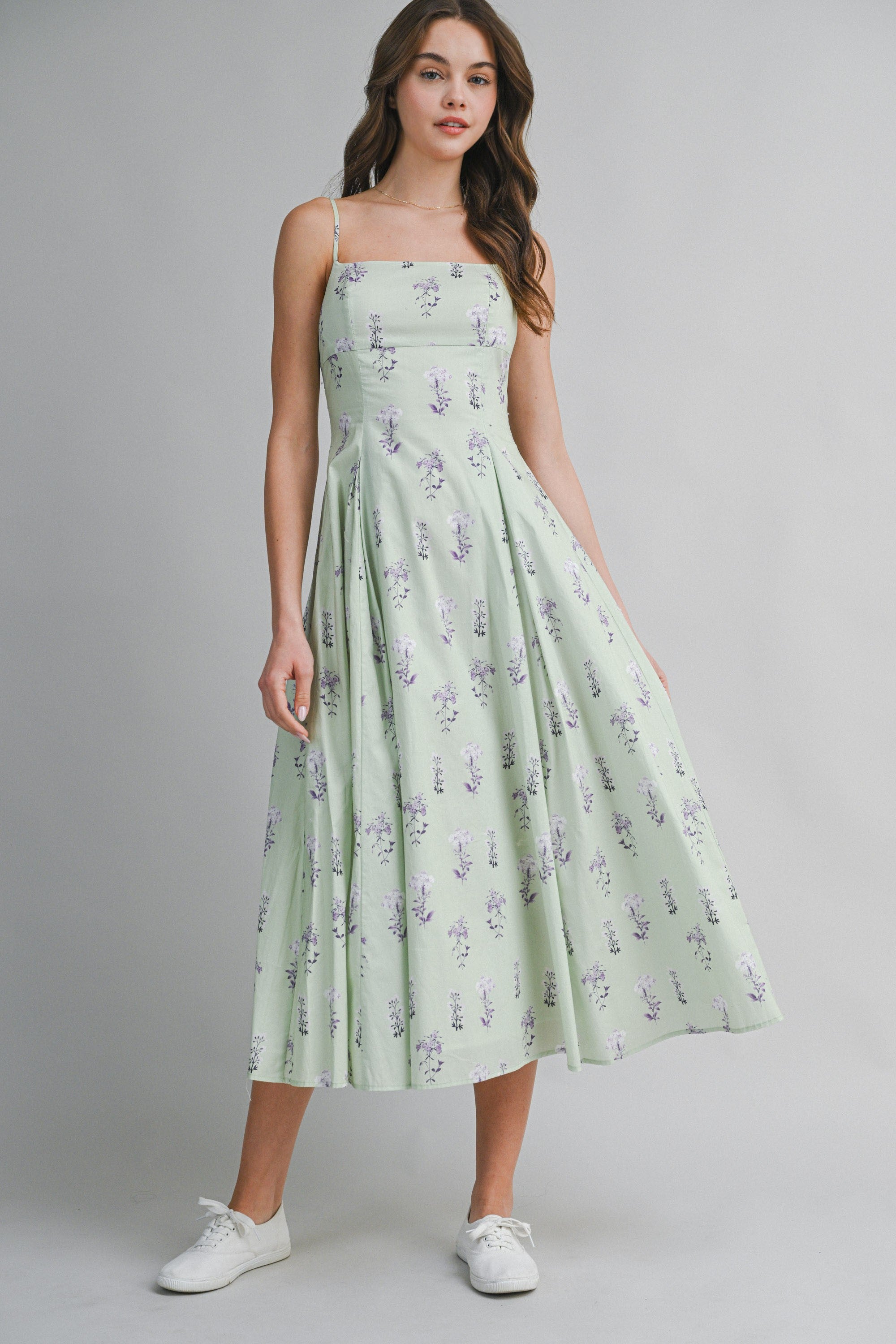 Brielle Meadow Strap Midi Dress