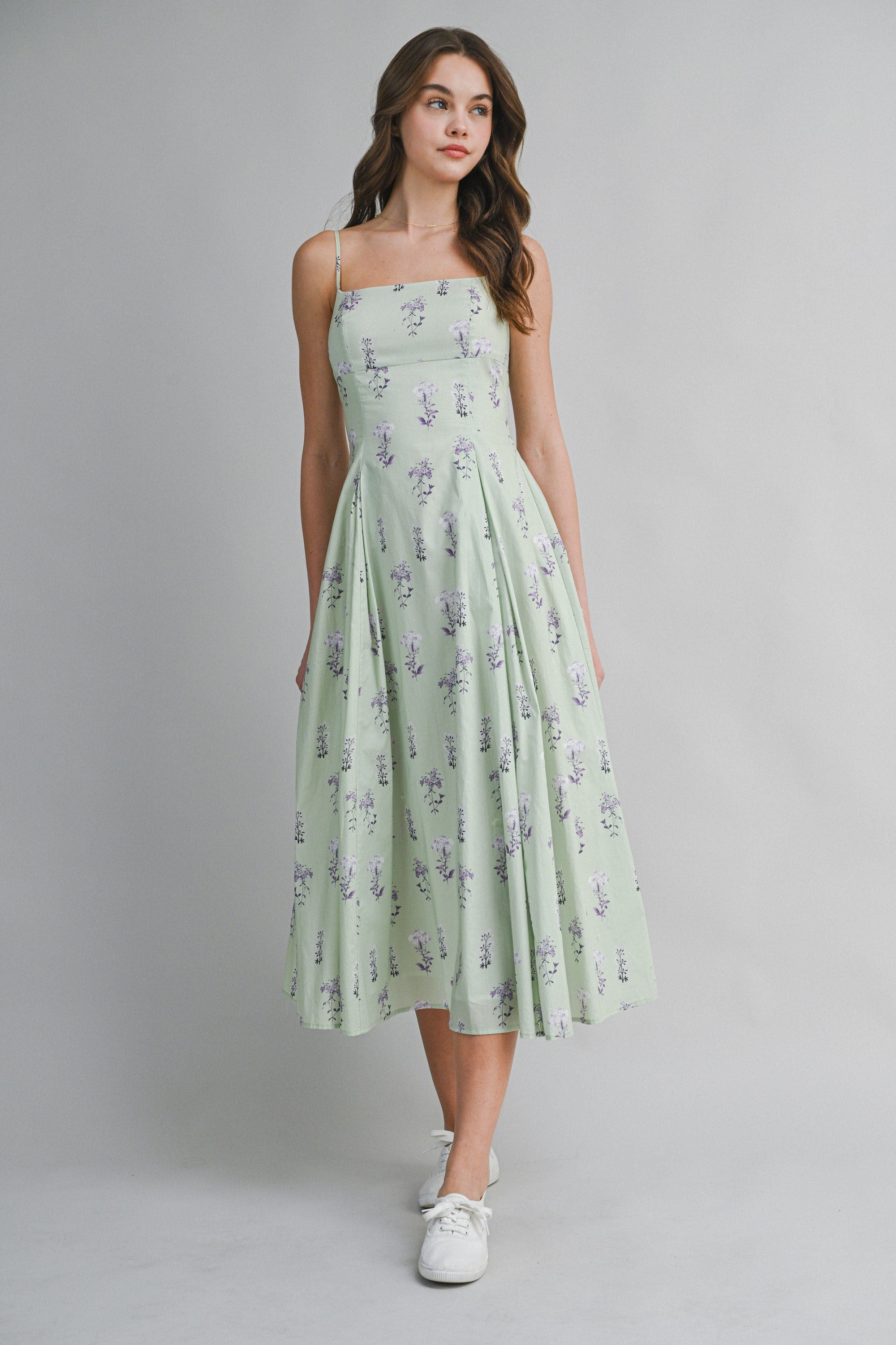 Brielle Meadow Strap Midi Dress