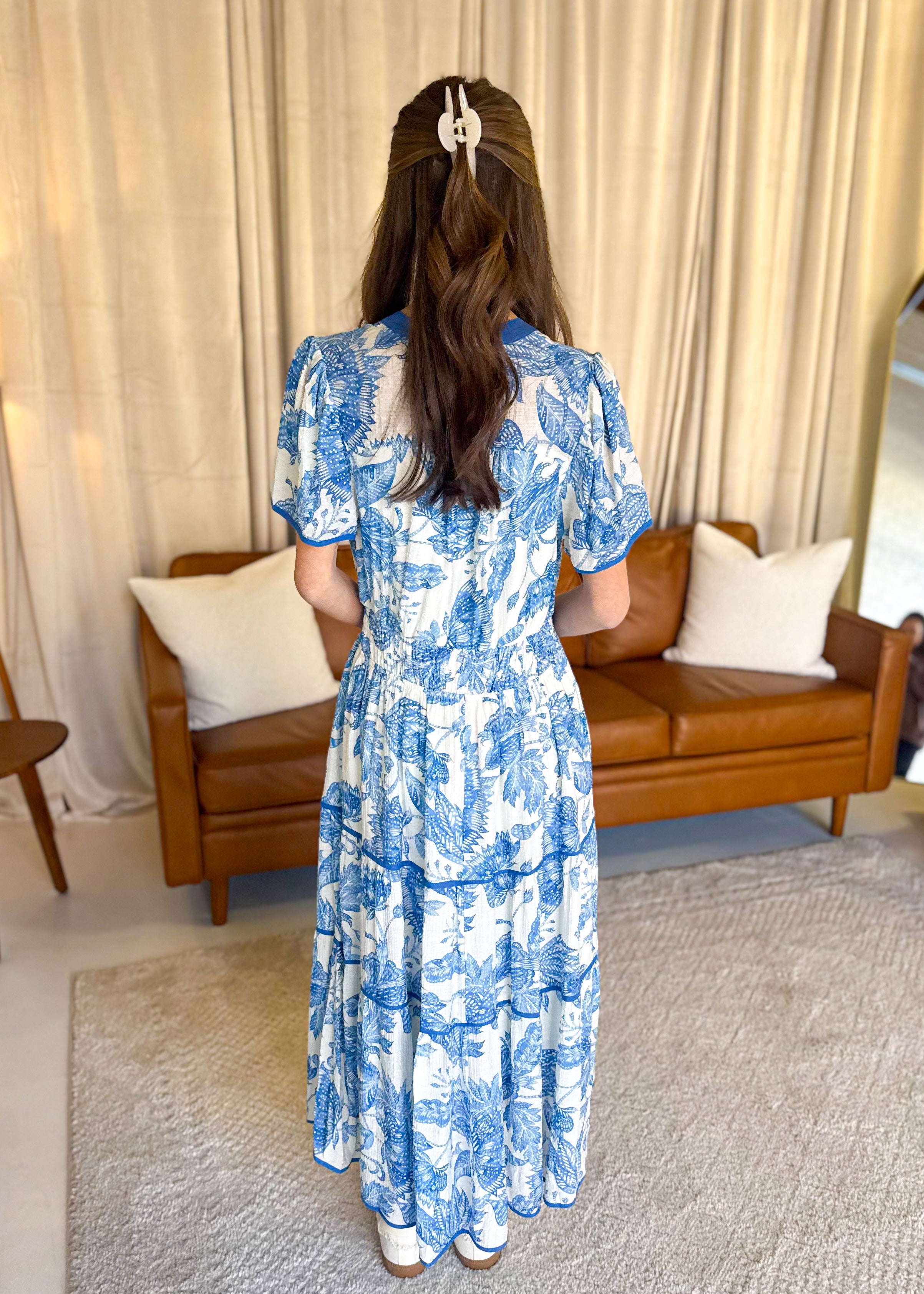 Josie Botanical Tiered Maxi Dress