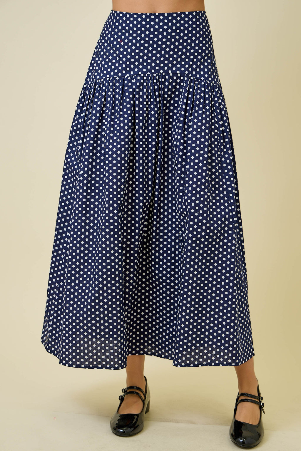 Jane Polka Dot Flared Maxi Skirt