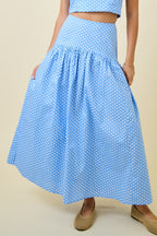 Jane Polka Dot Flared Maxi Skirt