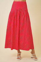 Jane Polka Dot Flared Maxi Skirt