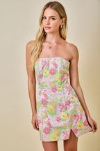 Tia Floral Strapless Mini Dress
