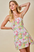 Tia Floral Strapless Mini Dress