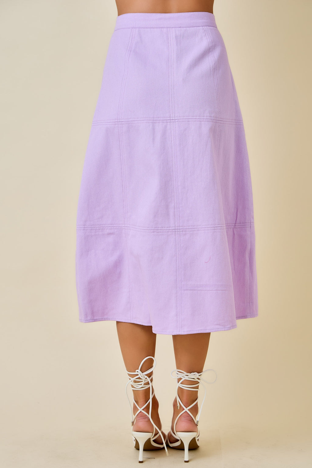 Fae Front‑Zip Midi Skirt