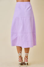 Fae Front‑Zip Midi Skirt