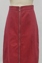 Fae Front‑Zip Midi Skirt