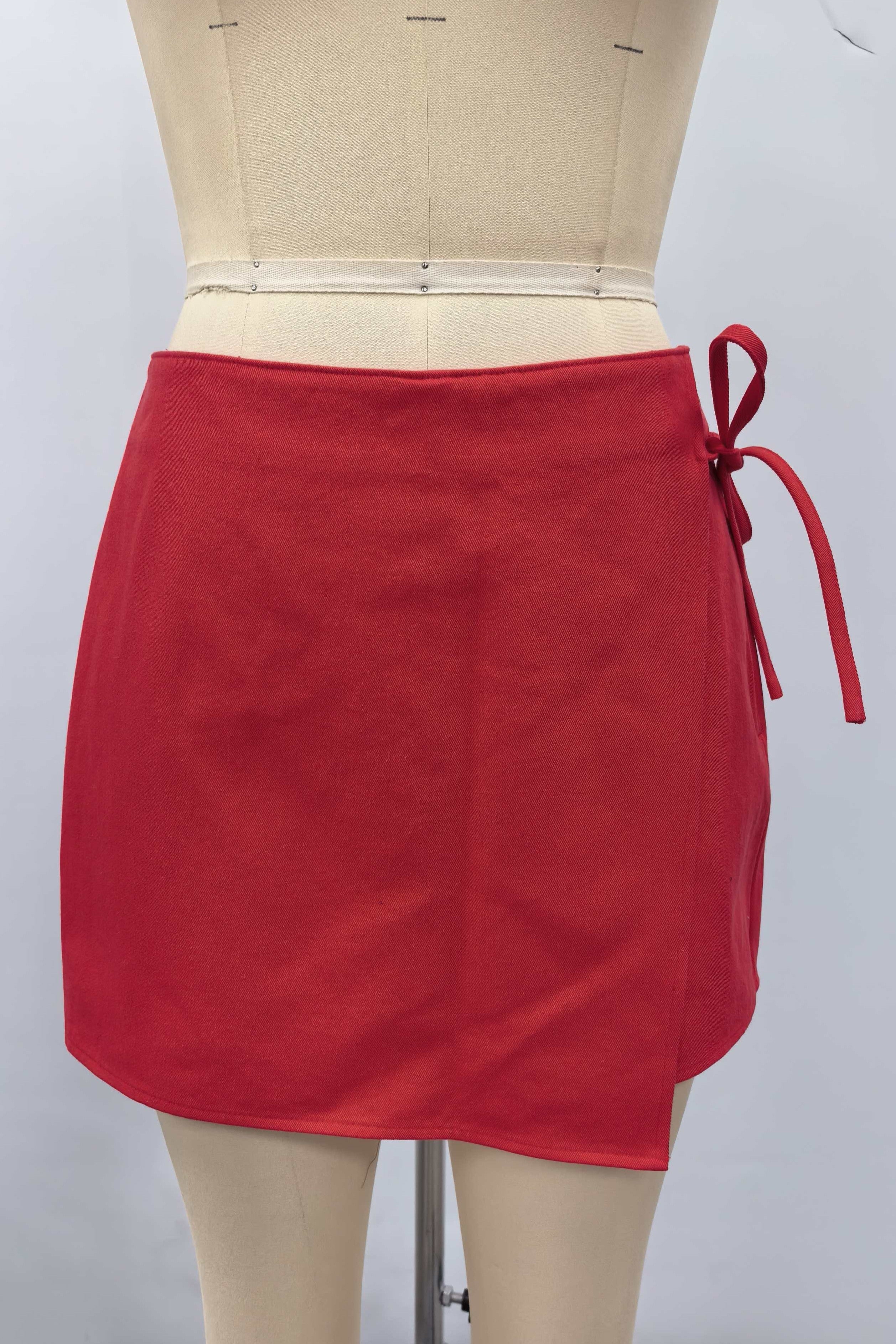 Sadie Side-Tie Wrap Mini Skort