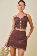 Gianna Sleeveless Scalloped Cami Top