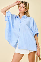 Ivy Button Down Textured Stripe Top