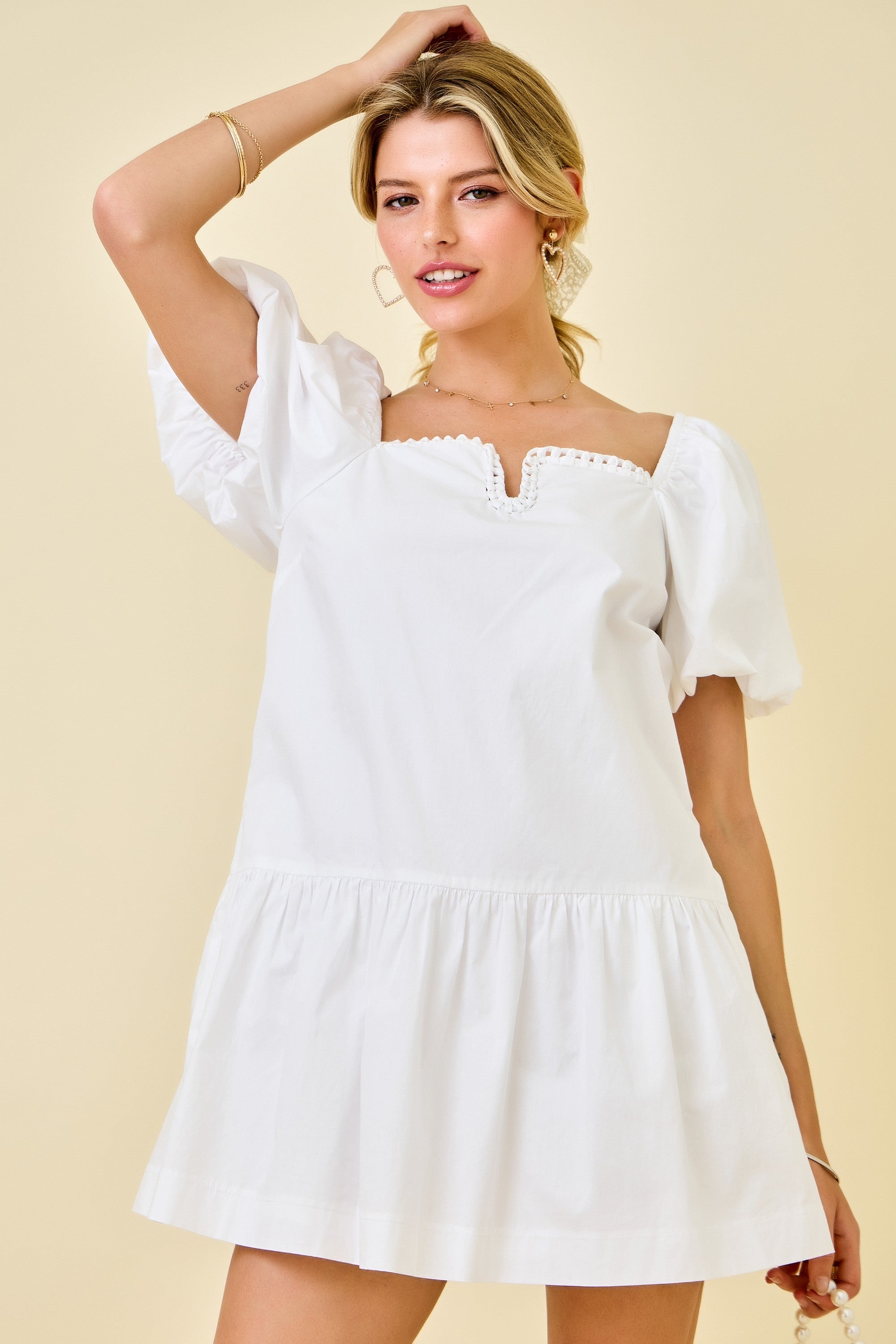 Eliana Knotted Neck Mini Dress - Lilac / S Eliana Knotted Neck Mini Dress - Lilac / S