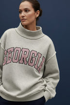 Georgia Embroidered Mock Neck Sweatshirt