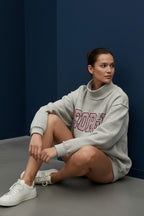 Georgia Embroidered Mock Neck Sweatshirt