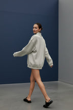 Georgia Embroidered Mock Neck Sweatshirt