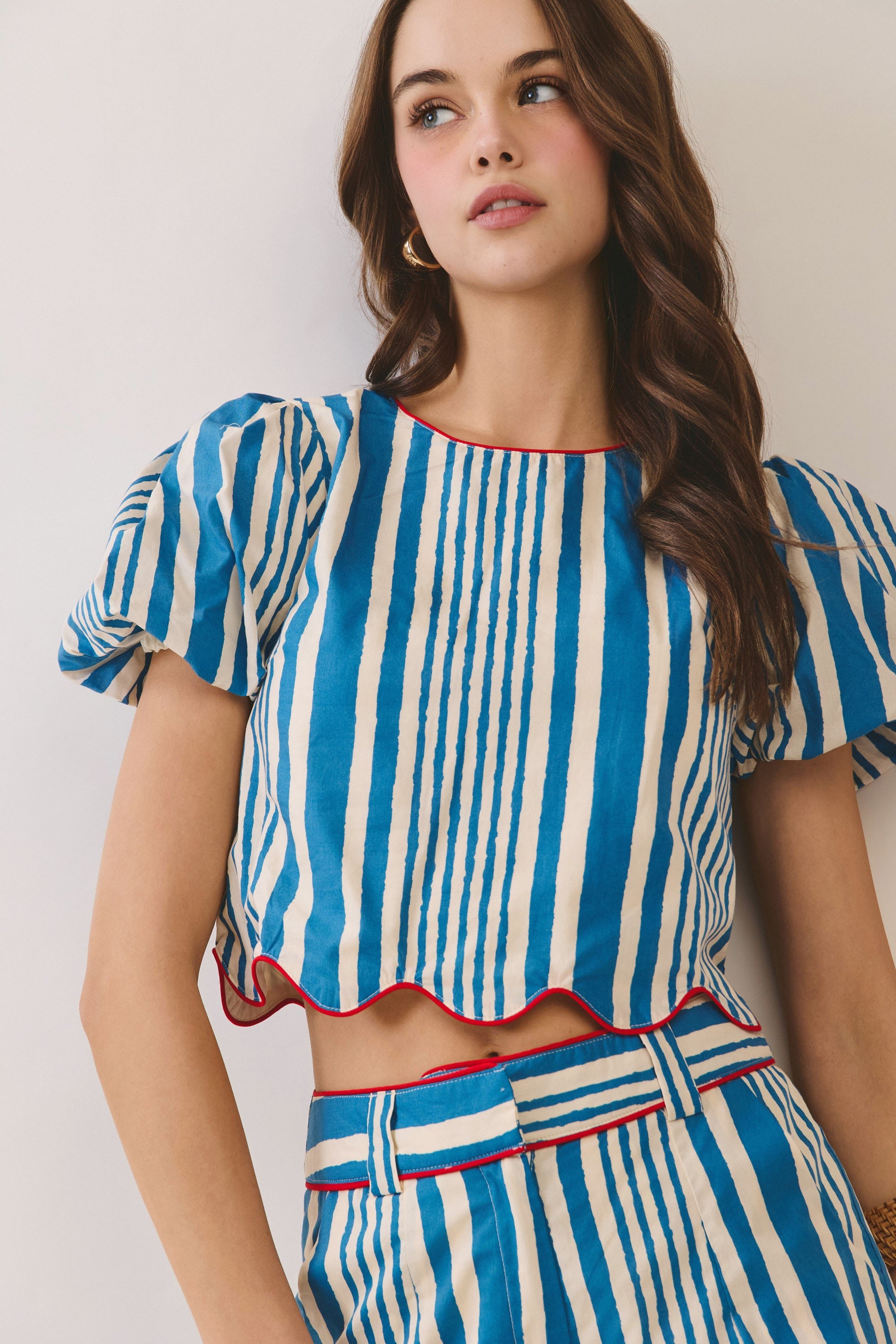 Americana Scallop Blouse