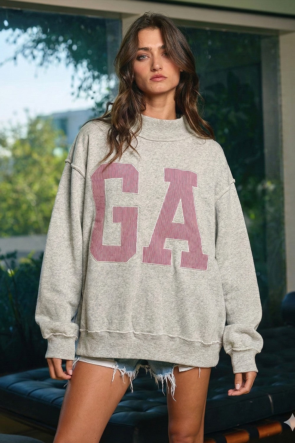 GA Embroidered Mockneck Sweatshirt