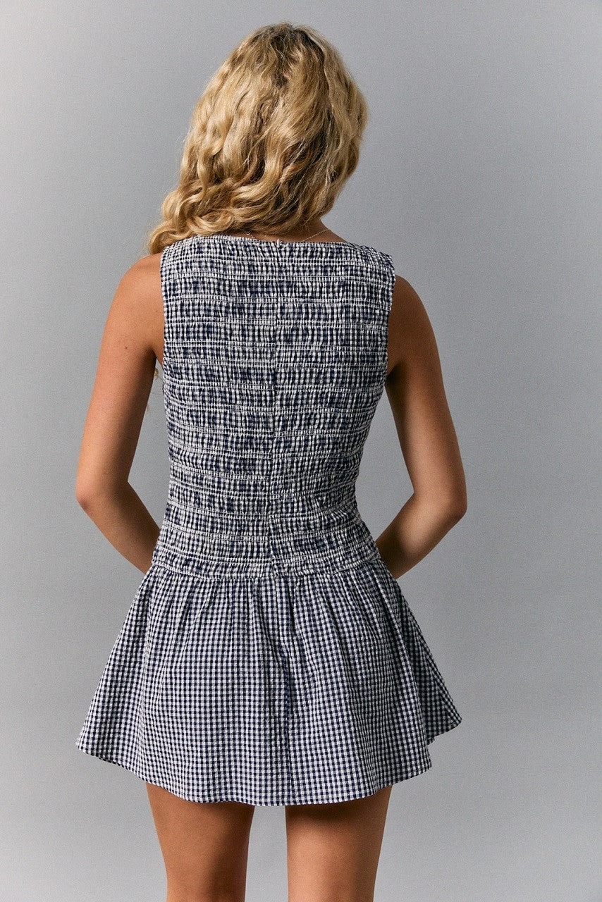 Cecelia Smocked Gingham Mini Dress