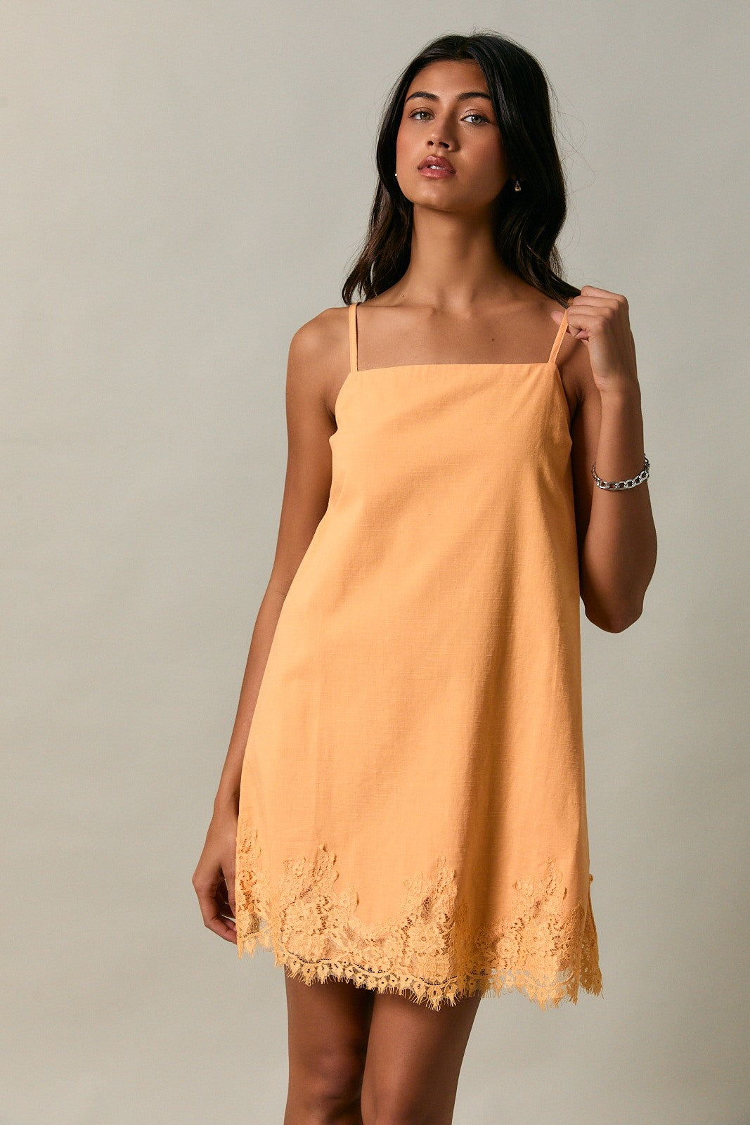 Ally Lace Trim Mini Dress
