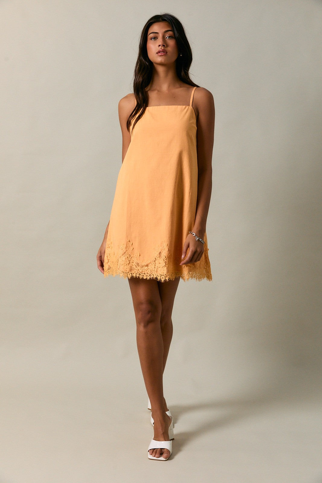 Ally Lace Trim Mini Dress