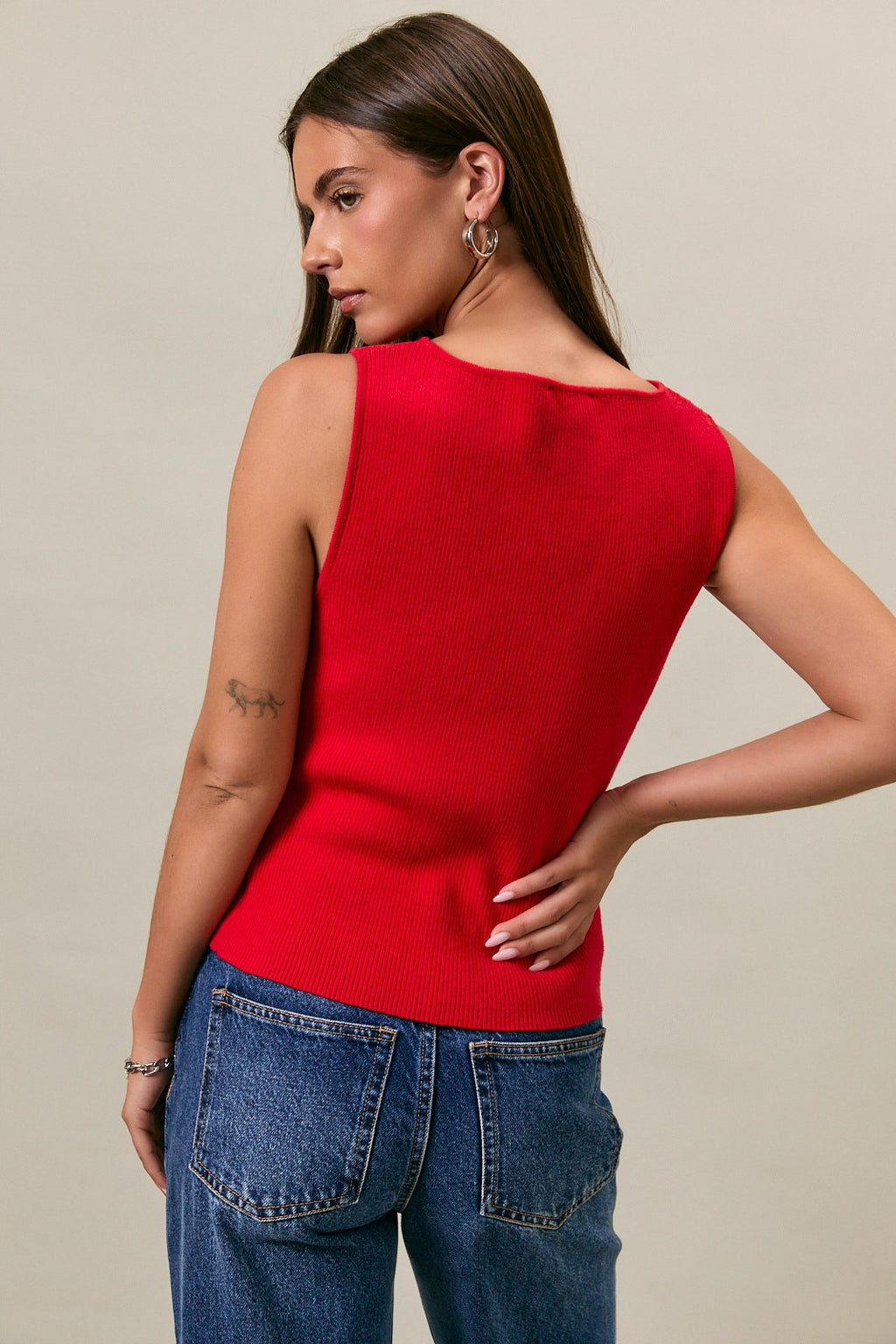 Becca Ribbed Button‑Side Top